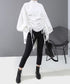 Drawstring Ruched Volume Blouse
